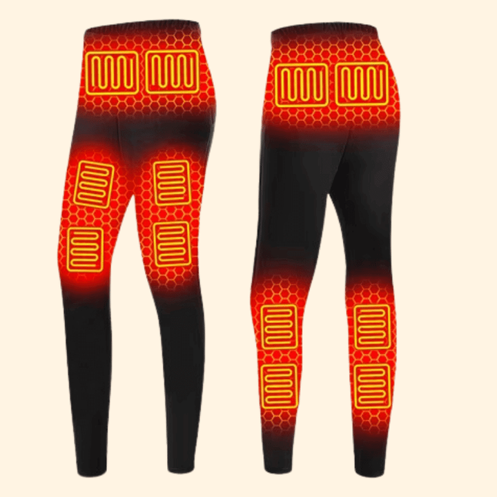 Performance men's USB heated thermal base layer pants, rechargeable for superior warmth in cold weather.