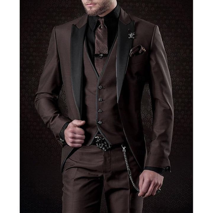 Navy slim fit 3-piece men's suit, perfect for formal events, business, weddings, and proms.