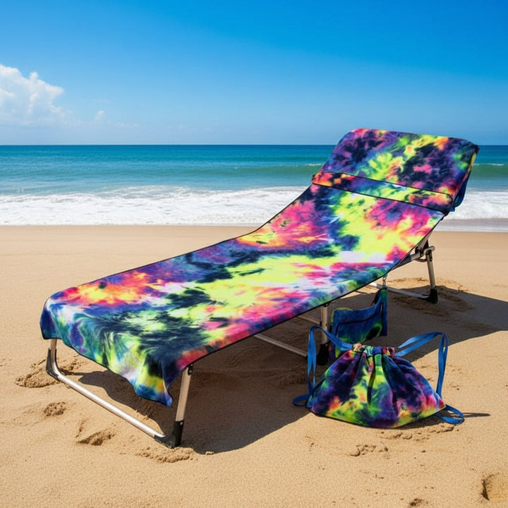 Unisex quick-dry microfiber beach towel with pockets for essentials. Perfect for beach, pool, or travel.