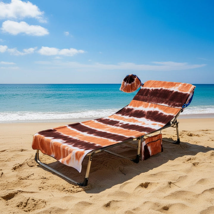 Travel-friendly quick-dry microfiber towel with secure pockets, a vacation essential for your next trip.