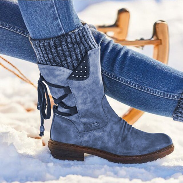 Cozy Bianca mid-calf snow boots for women, offering warmth & comfort. Durable winter footwear for snowy conditions.