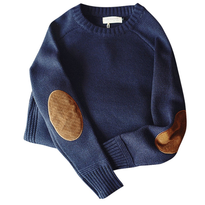 High-quality men's classic knit pullover for stylish, comfortable fall and winter outfits. MikesSweater.