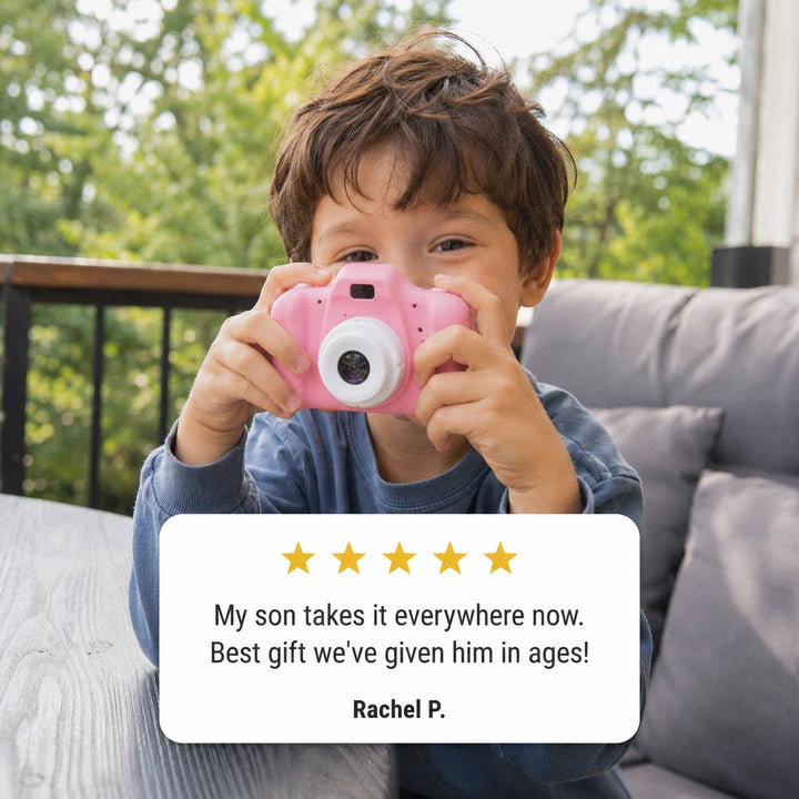 Lightweight digital mini camera, a fun and eco-friendly way to record life's best moments.