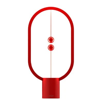Elegant modern balance table lamp with LED light, unique floating switch for ambient nightstand glow.