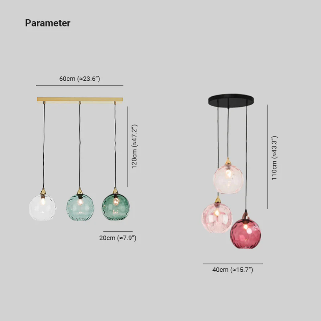 Adjustable modern 3-light cluster pendant, a contemporary ceiling light for dining rooms.