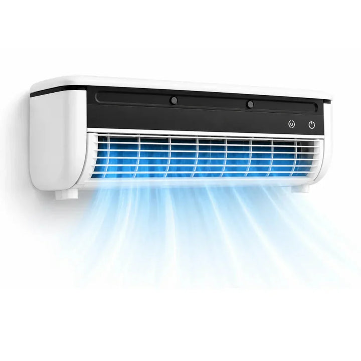 Compact USB-powered wall AC unit, modern design, perfect room cooler for small apartments or offices.