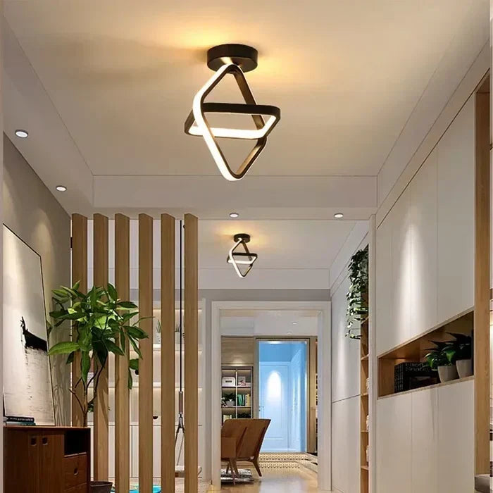 Sleek flush mount LED ceiling lamp, Twilight Rings. Energy-efficient modern lighting for contemporary spaces.