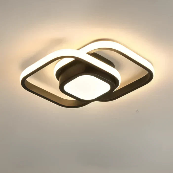 Elegant double ring LED ceiling light, Twilight Rings. A modern lighting solution for stylish contemporary spaces.