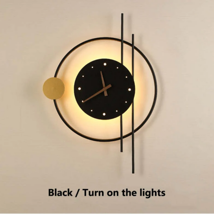 Stylish LED wall clock & lamp. Perfect modern home decor accent for any room.