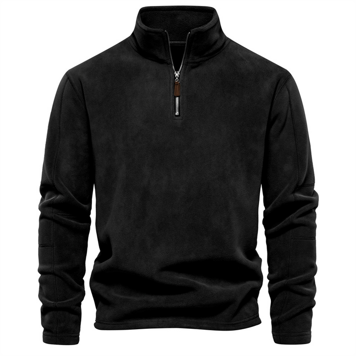 Warm men's half-zip pullover, a versatile sweater for casual outdoor and indoor comfort.