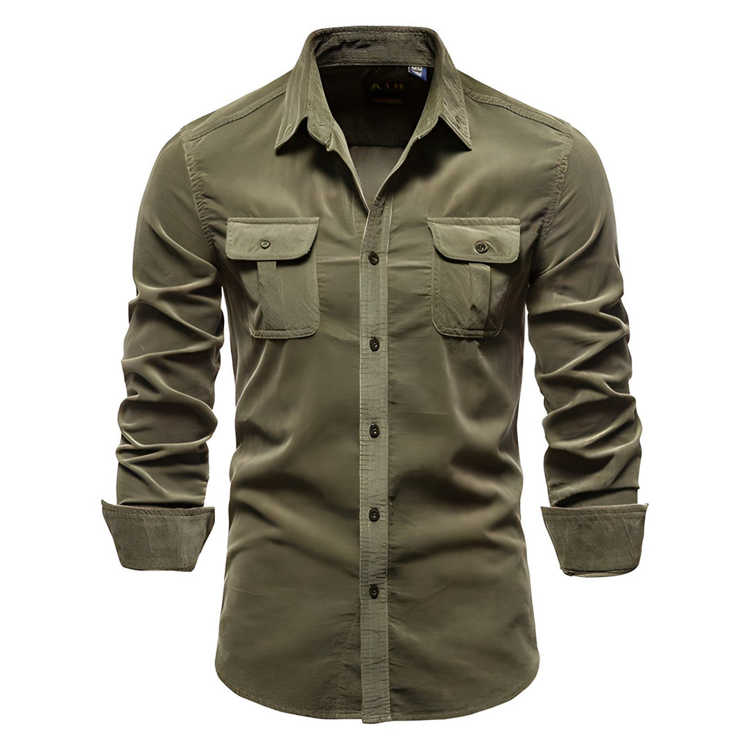 Versatile men's long sleeve button-down shirt, modern casual style, ideal for smart-casual & daily looks.