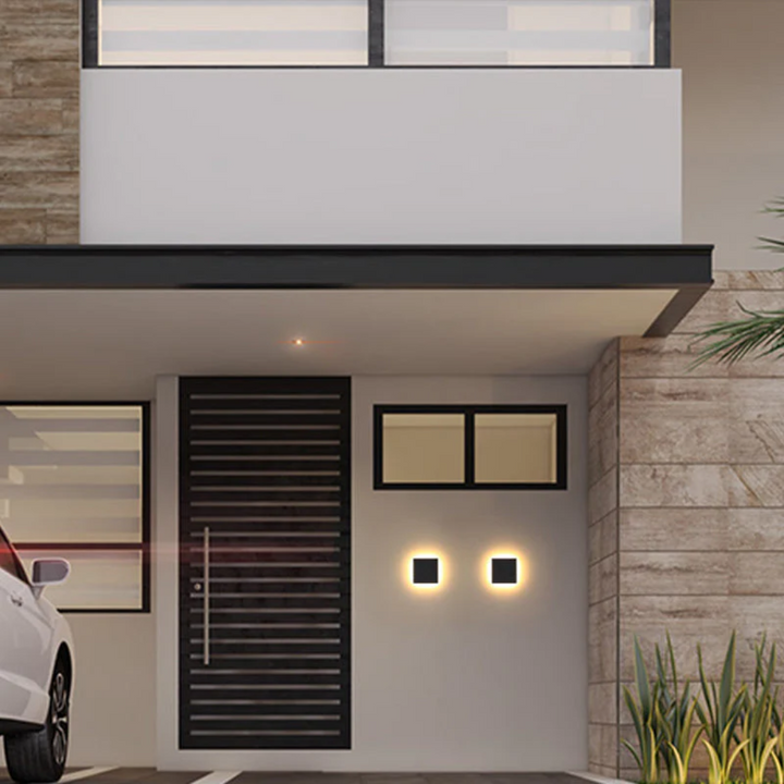 Bright Zenith modern LED wall lamp, providing superior outdoor illumination and security.