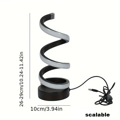 FlexiGlow black S-shaped LED desk lamp, USB powered, for ergonomic office & home work lighting. Eye protection.