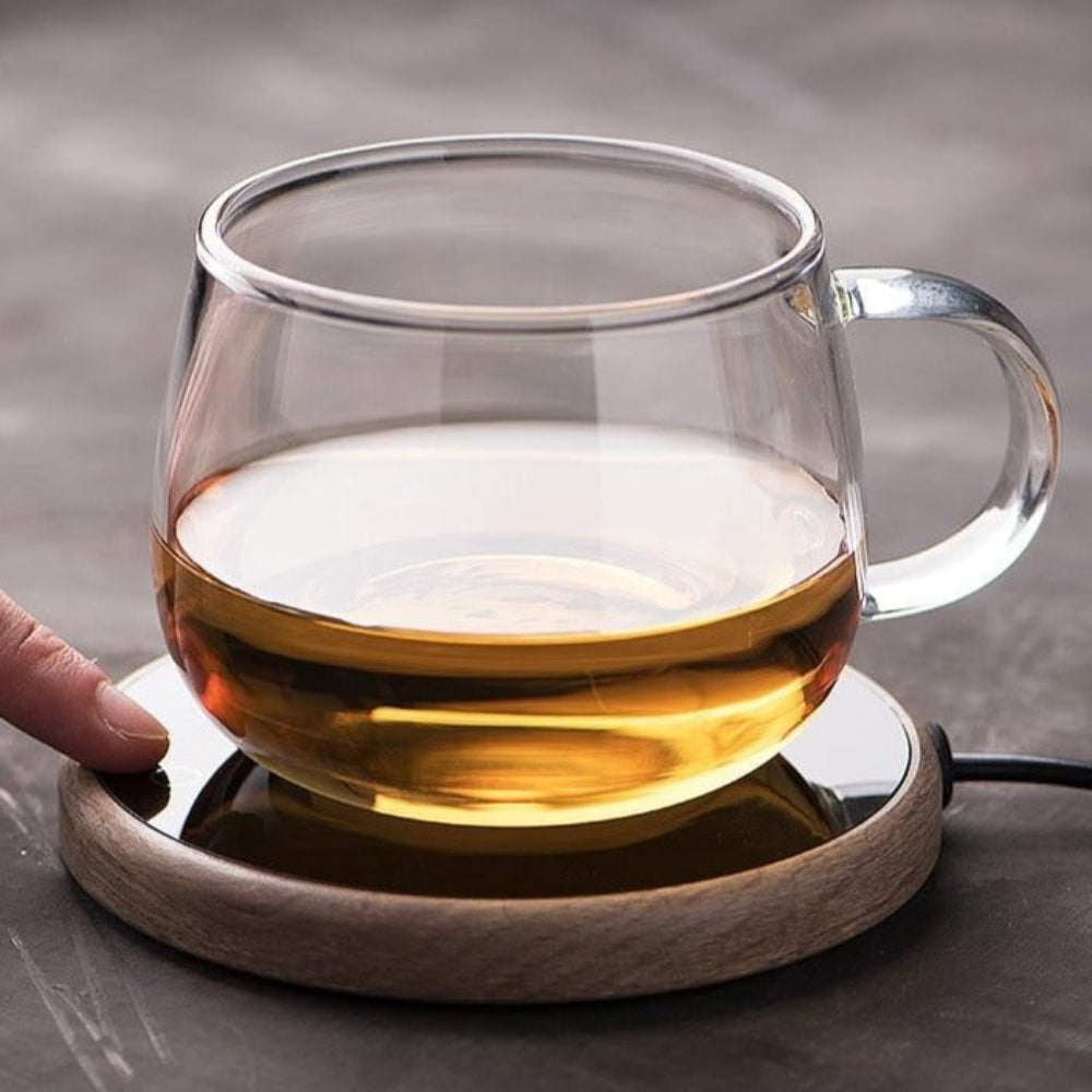 Unisex electric coffee warmer with auto shut-off. Keeps your brew hot at home or in the office.