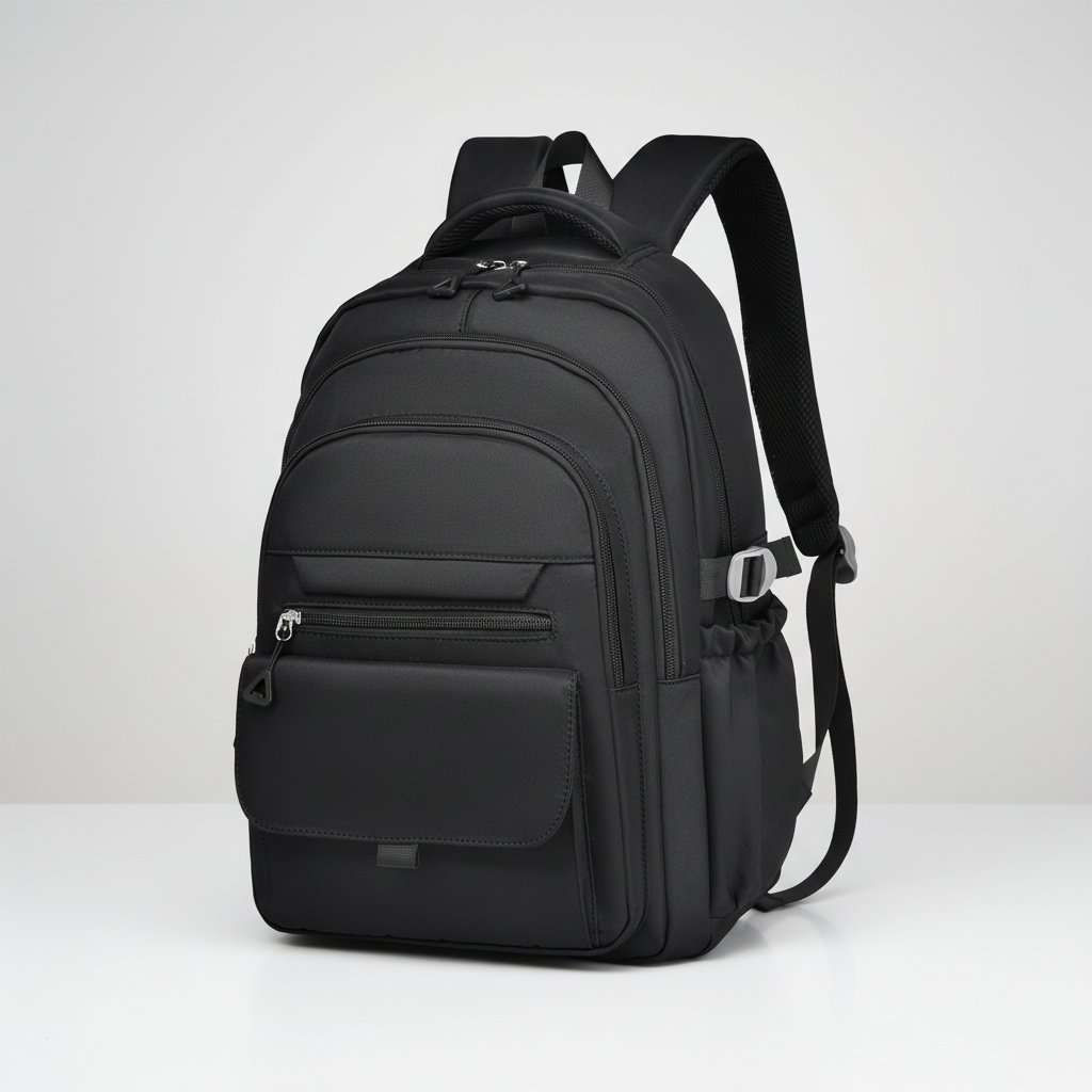 Durable water-resistant travel backpack with multi-layer organization. Ideal for unisex commuters, school, and work.