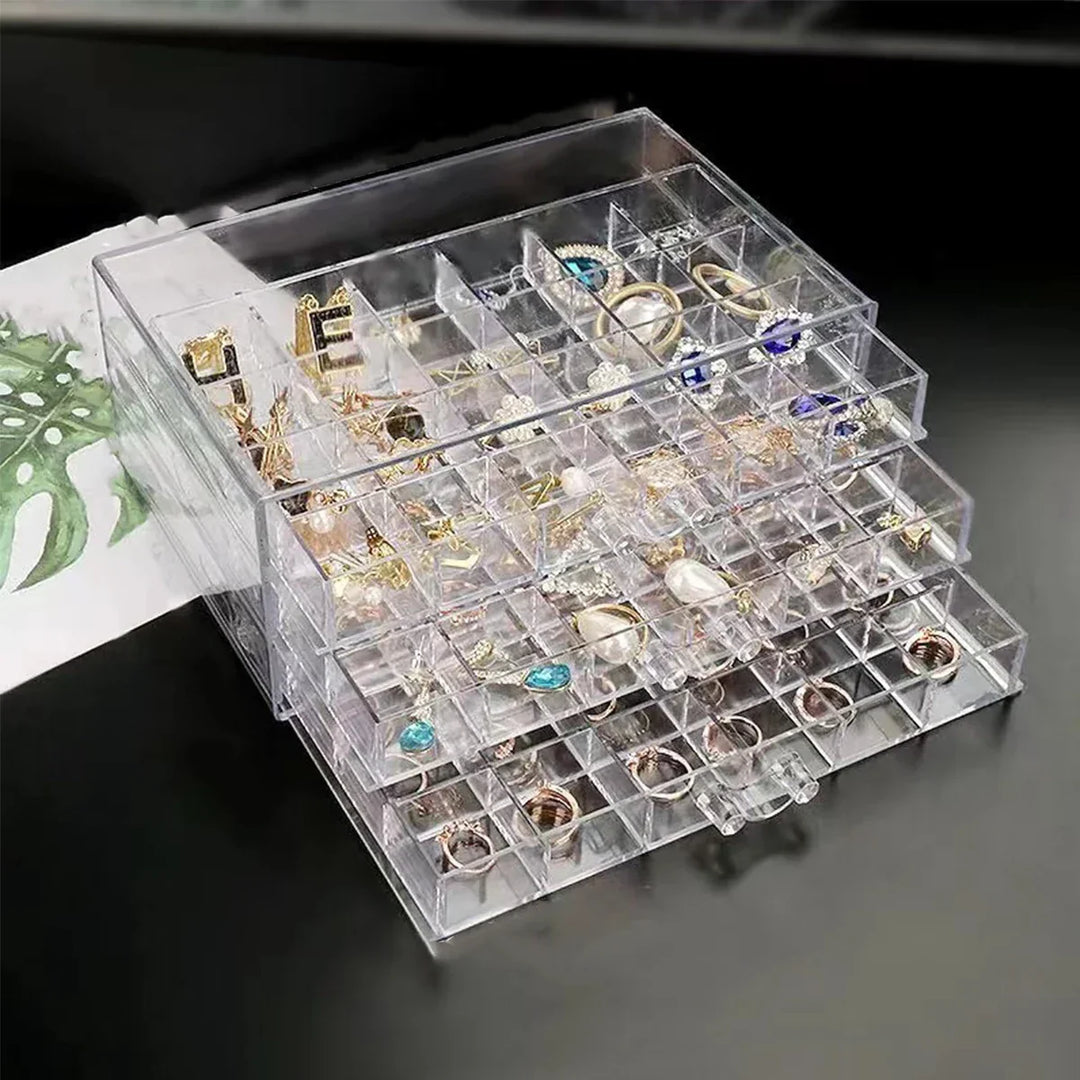 Versatile clear acrylic multilayer organizer to declutter your dresser & store jewelry.