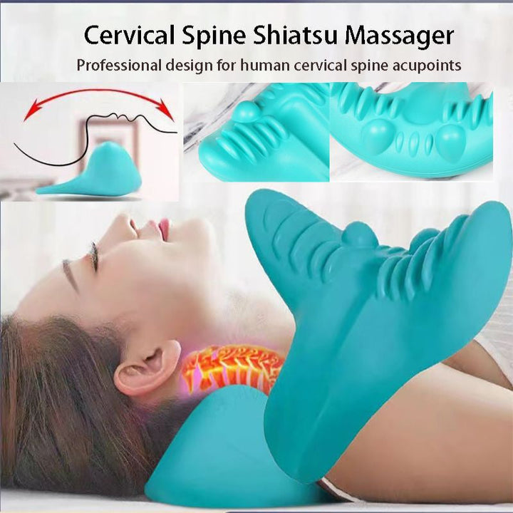 Pain relief neck & shoulder stretcher, ergonomic design for home therapy.