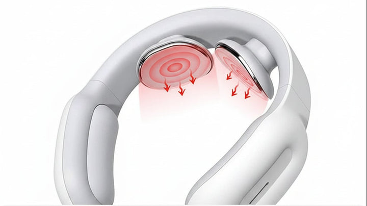 Achieve muscle pain relief with this unisex wireless neck massager, featuring heat and electric pulse.