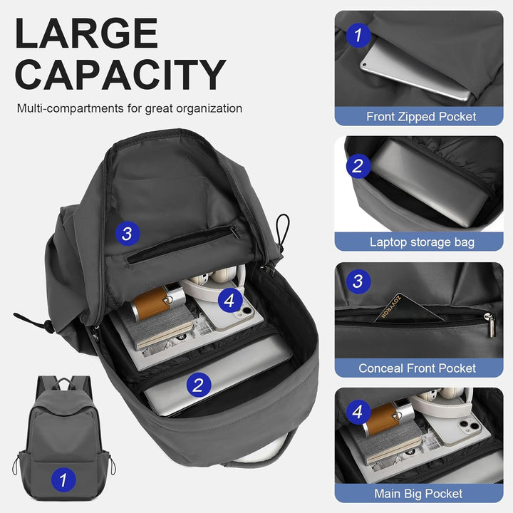 Travel & laptop backpack, lightweight & organized. Water-resistant, unisex for daily adventures.