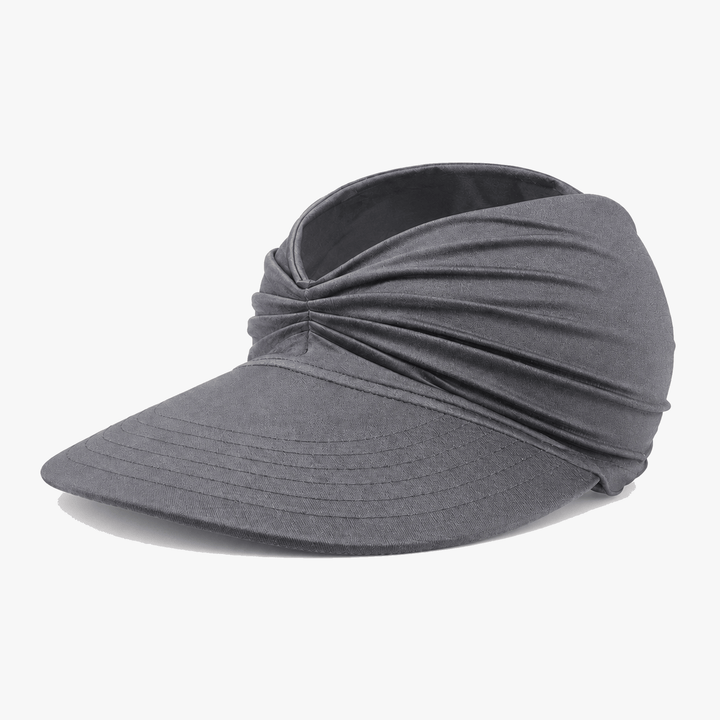 Women's UPF 50+ wide brim sun visor, twist front design, great for sun and UV protection.