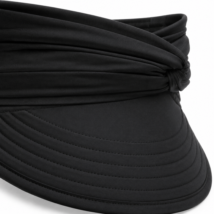 Travel-friendly women's wide brim sun visor, UPF 50+ protection for outdoor activities. [[lstfy-media:7]]