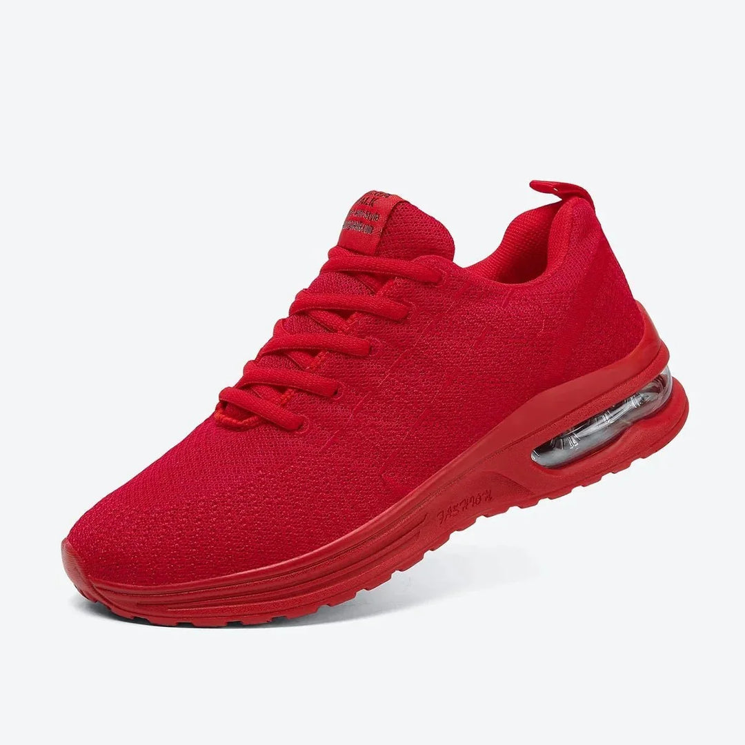 Classic black women's walking shoes with air cushion support.