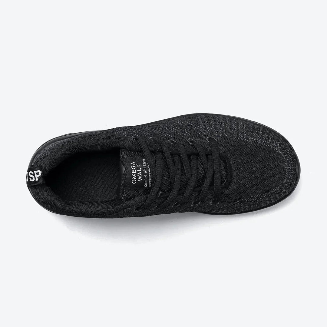 Gray women's air cushion walking sneakers for daily comfort.