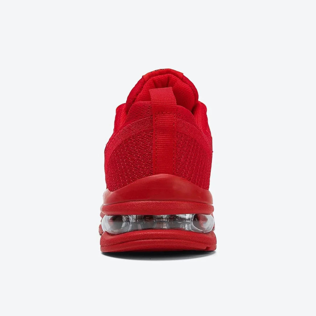 Athletic black women's air cushion walking shoes.