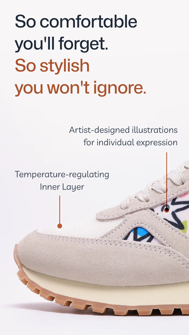 Stylish Novera unisex orthopedic sneakers, functional with arch support & non-slip sole.