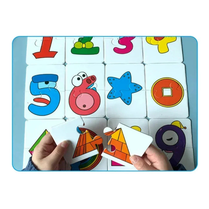 Brightly illustrated memory game cards spread out, ready for kids to play and learn visual matching.