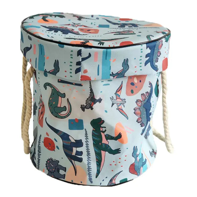Multi-purpose foldable playmat & toy basket, great for organizing kids' toys and play areas.