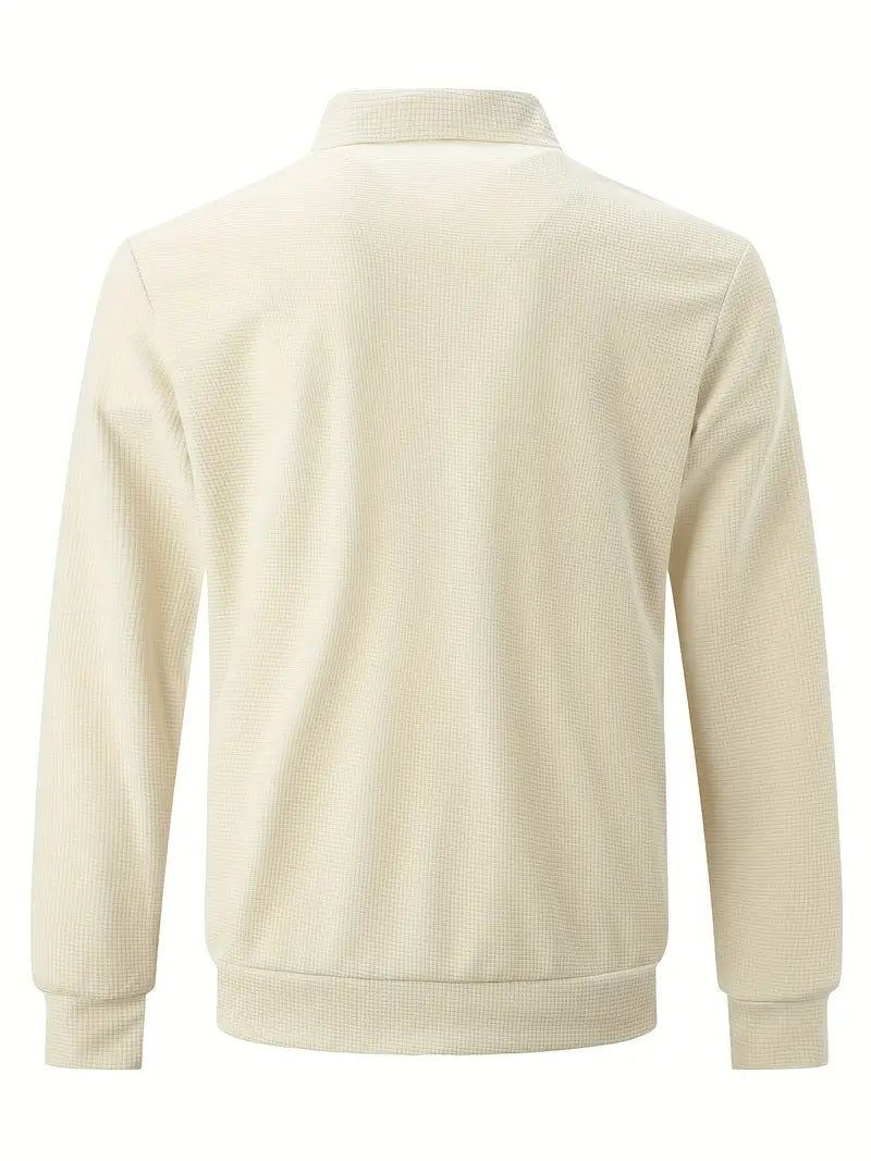 Durable men's full-zip track jacket, providing classic style & comfort for athletic activities or daily wear.