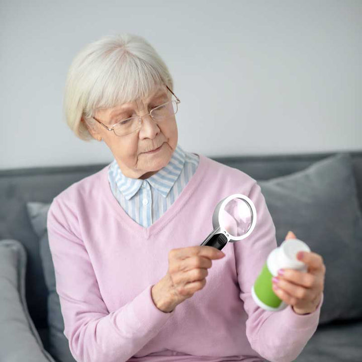 Robust clear lens LED reading magnifier, a durable vision aid for those with low vision.