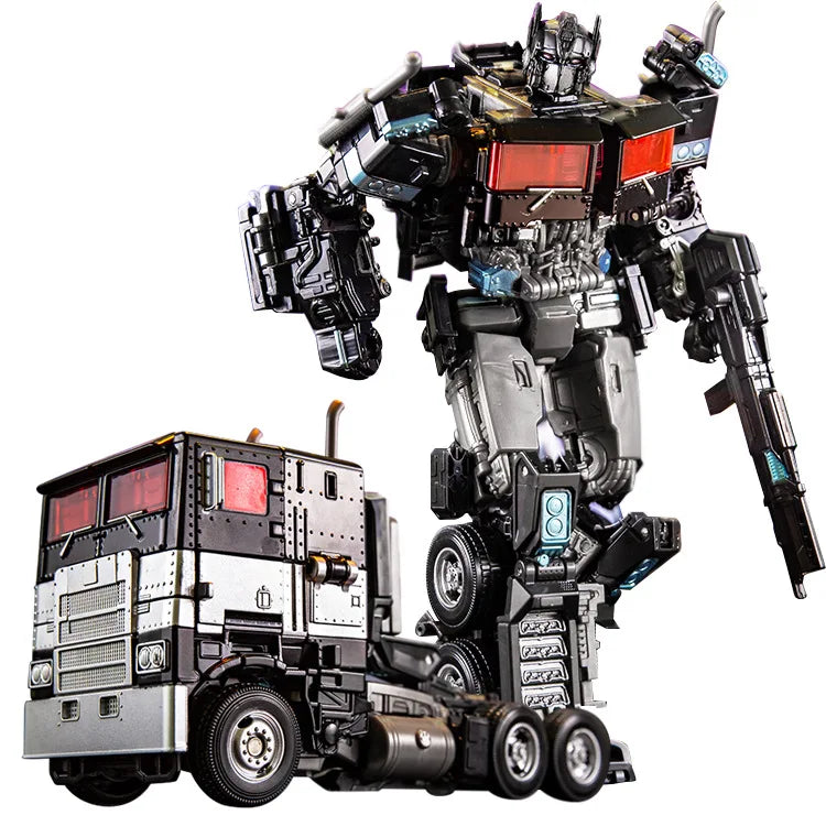 Collectible Optimus Prime transforming toy. This detailed robot figure is a premium sci-fi display piece.