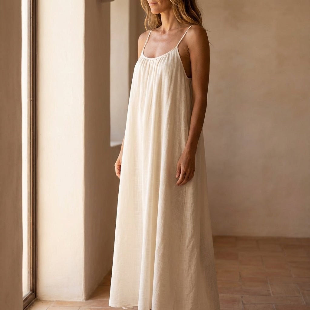 Women's Flowy Open Back Maxi Dress for effortless summer style.