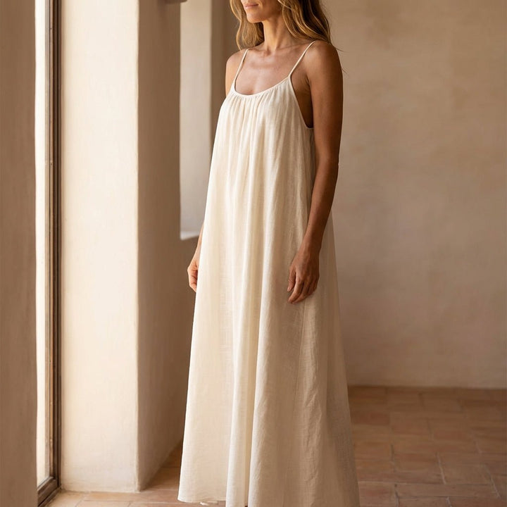 Women's Flowy Open Back Maxi Dress for effortless summer style.