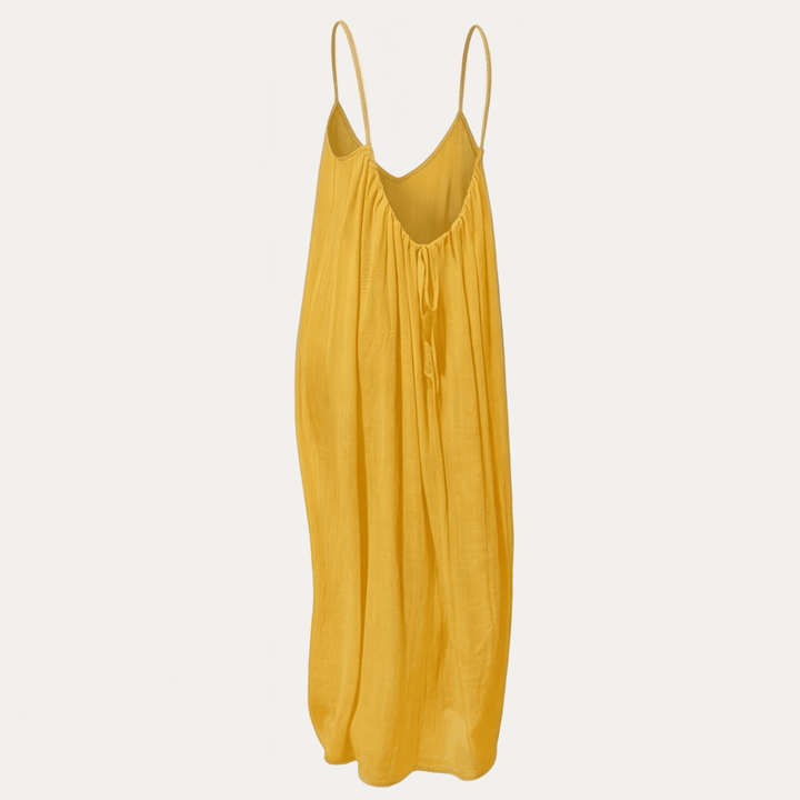 Versatile women's maxi dress, flowy and open-back, perfect for summer beach or casual.