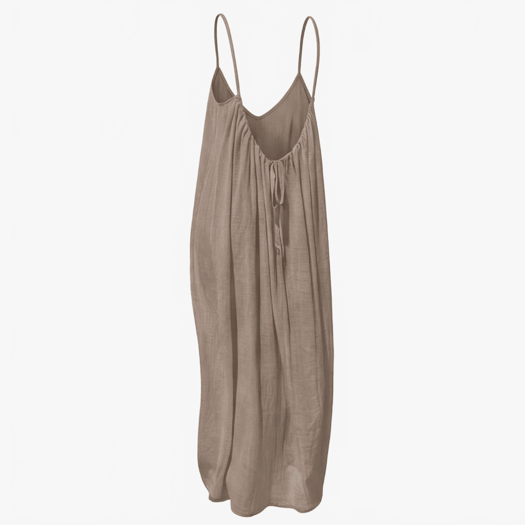Summer-ready women's flowy maxi dress with an elegant open back & comfortable fit.