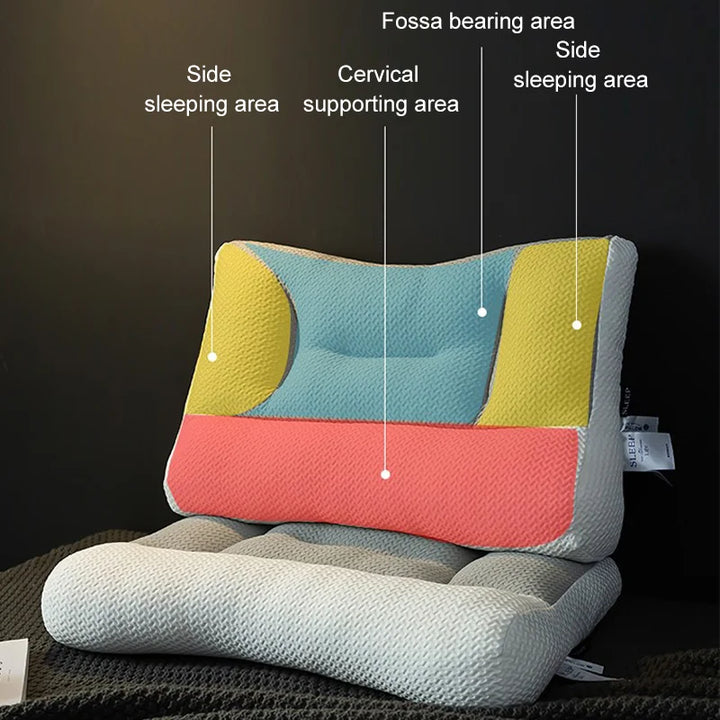 Spinal alignment neck pillow for improved sleep quality and effective pain relief.