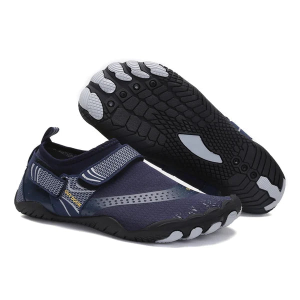 Men's orthopedic water shoes with confident traction, perfect for beach, hiking & outdoor adventures.