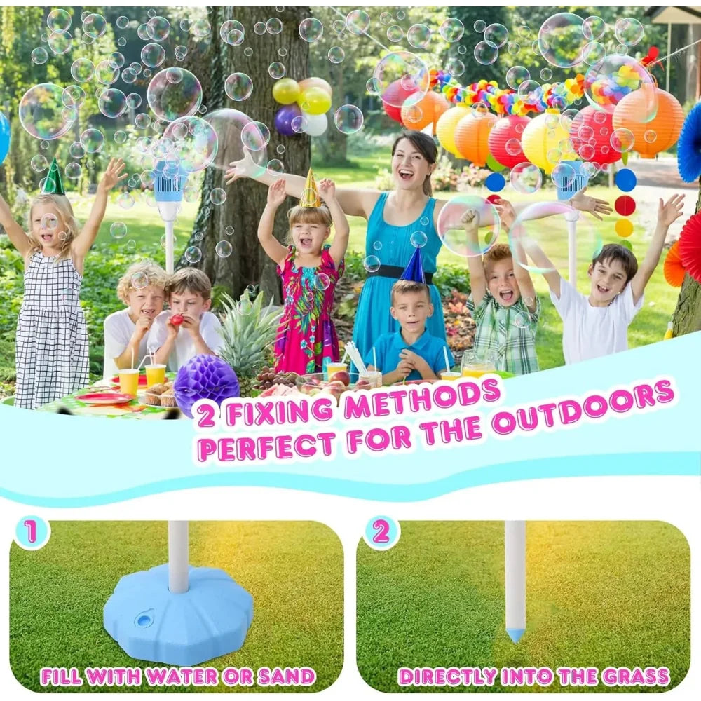 Perfect children's gift: an automatic outdoor bubble machine delivering endless bubble fun for backyard play.