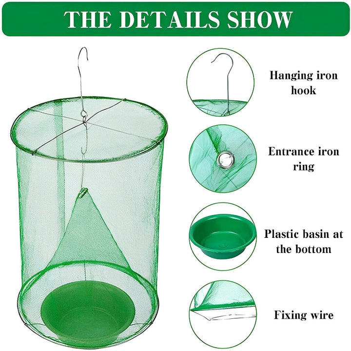 Hanging outdoor fly trap for yard & home garden pest control. Effective and reusable insect catcher for outdoor spaces.