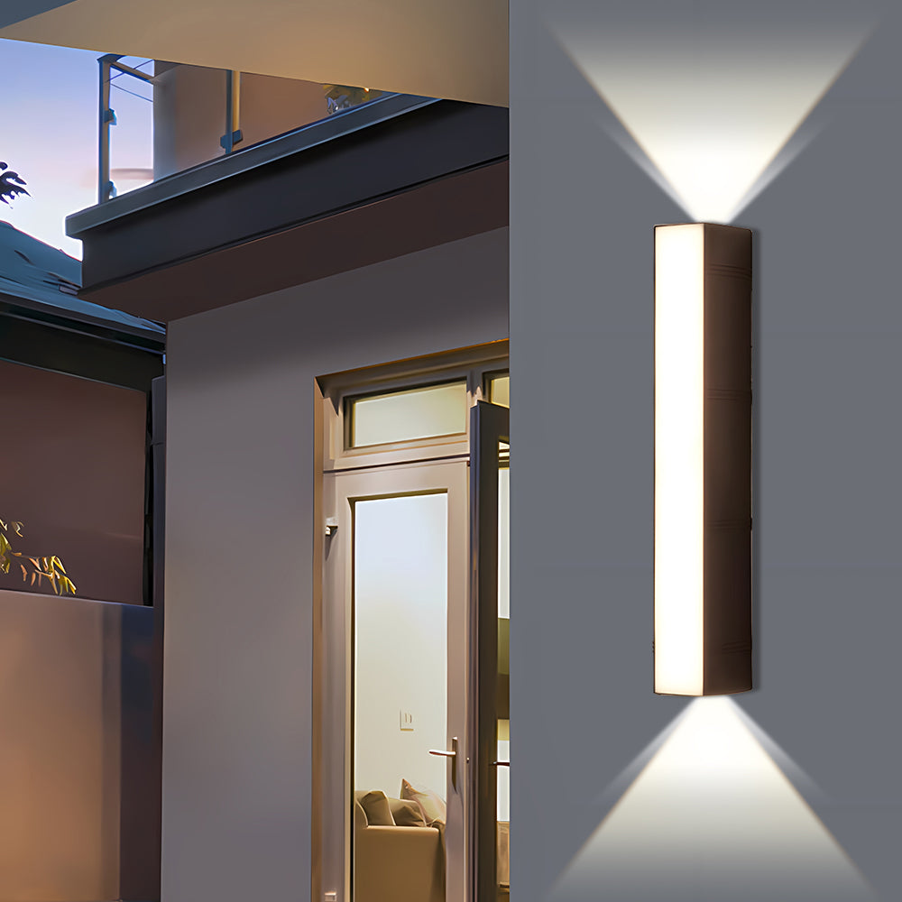 Black LED tube outdoor wall lamp, a durable & minimalist design for modern exterior illumination.
