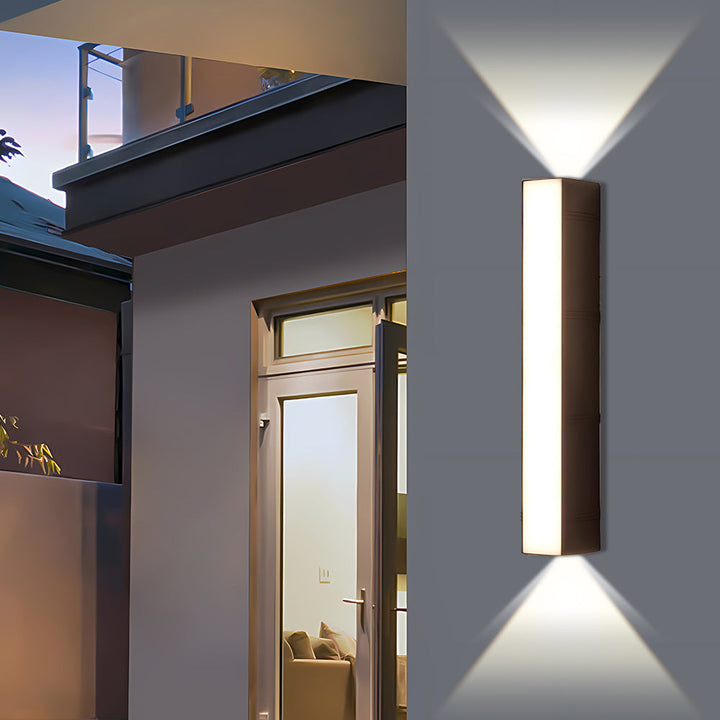 Black LED tube outdoor wall lamp, a durable & minimalist design for modern exterior illumination.