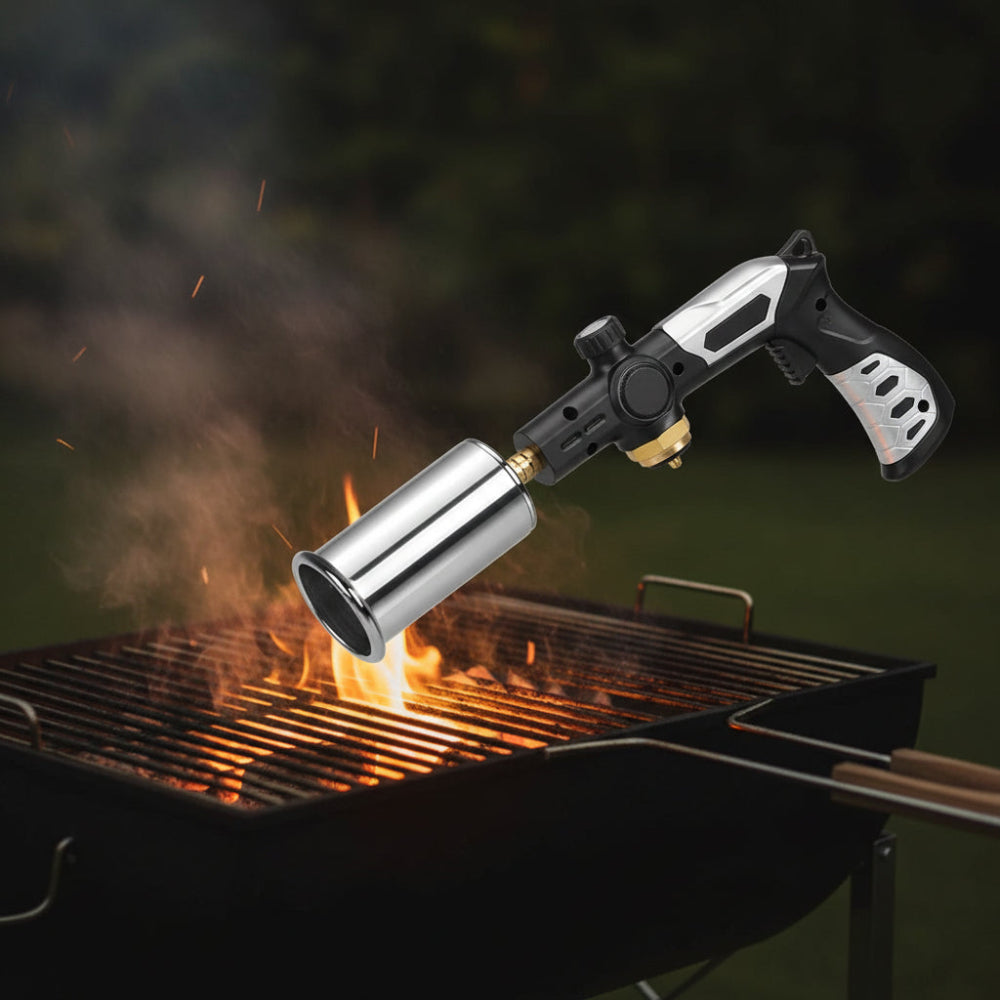 Powerful outdoor jet lighter and grill igniter with adjustable flame for BBQ, camping, and kitchen use.
