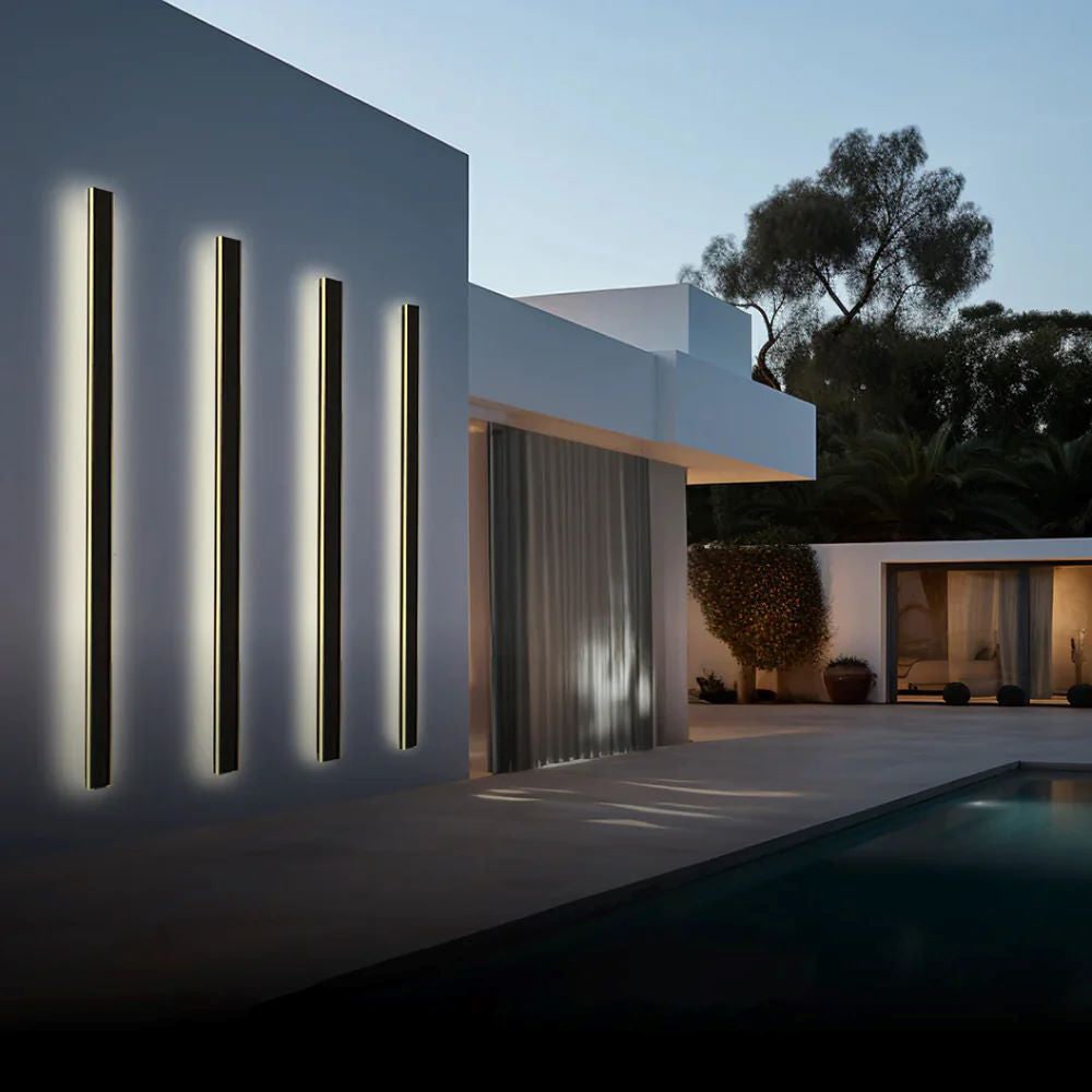 Waterproof LED exterior wall light, modern & sleek for gardens, pathways, and outdoor spaces.