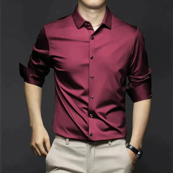 Elegant men's summer button-up shirt offering supreme comfort. Breathable, lightweight & iron-free for easy wear.