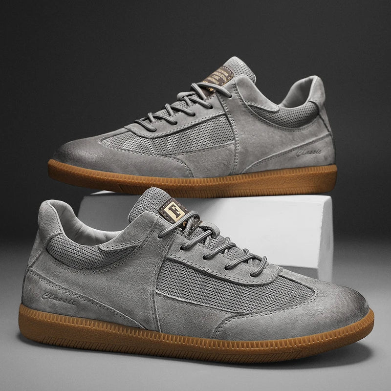 Stylish men's orthopedic low-top sneakers. Lace-up design offers excellent foot support & comfort for casual wear.