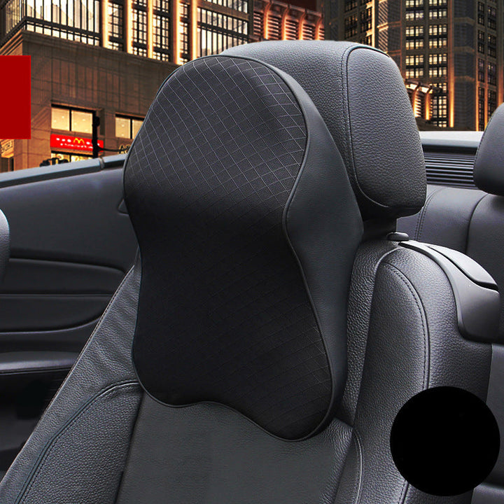 Unisex ergonomic car neck pillow with memory foam for driving comfort & pain relief.