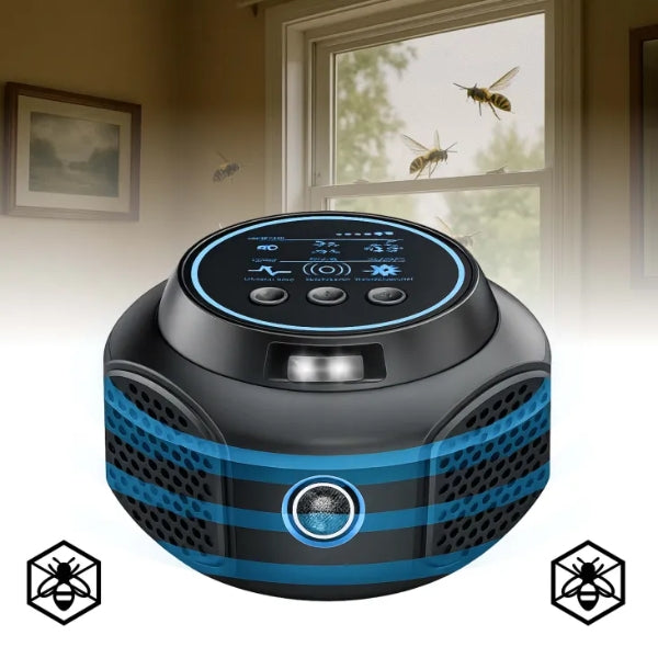 Silent ultrasonic wasp & hornet repellent for home & patio. Chemical-free pest control device.